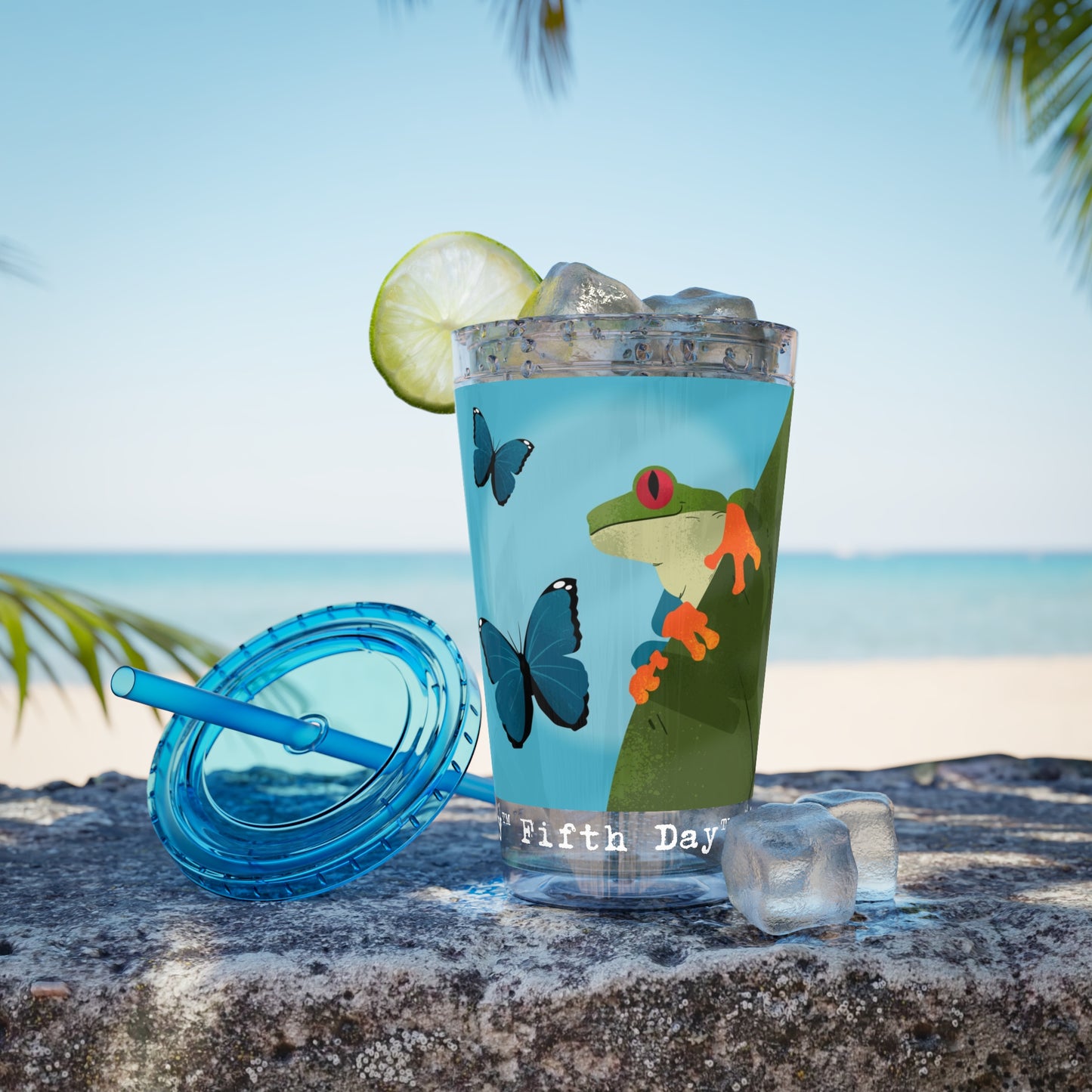 Fifth Day™ 16oz Sunsplash Tumbler with Straw - Fantastic Frogs