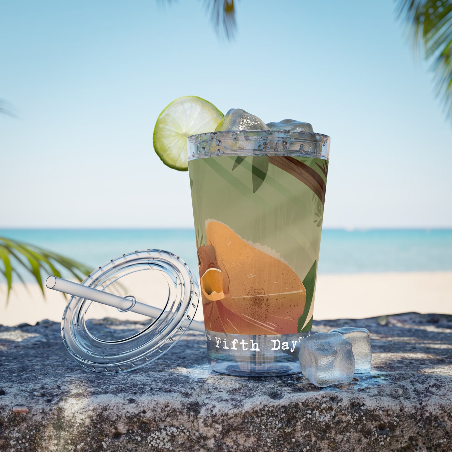 Fifth Day™ 16oz Sunsplash Tumbler with Straw - Lively Lizards
