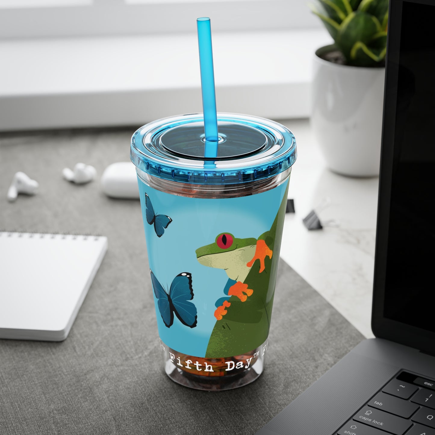 Fifth Day™ 16oz Sunsplash Tumbler with Straw - Fantastic Frogs