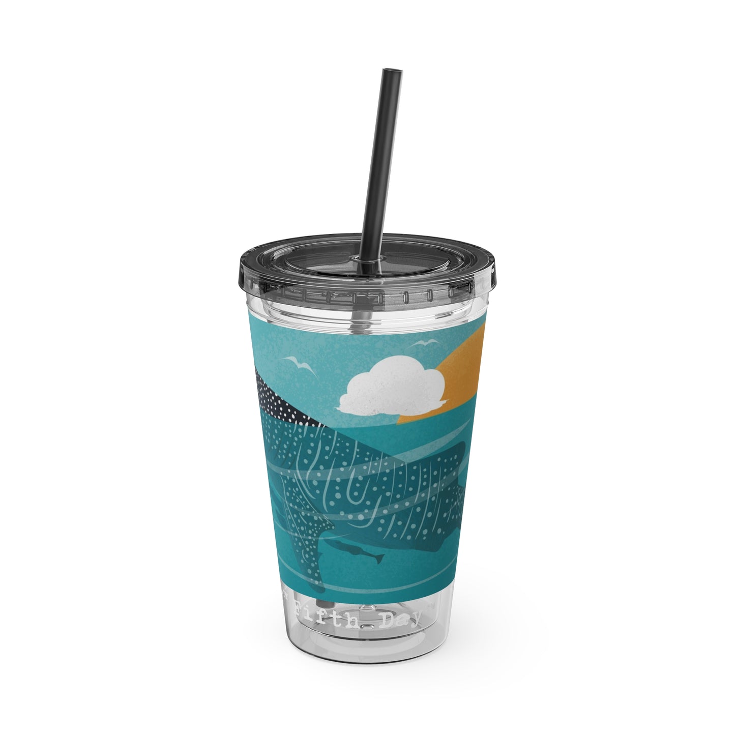 Fifth Day™ 16oz Sunsplash Tumbler with Straw - Snappy Sharks