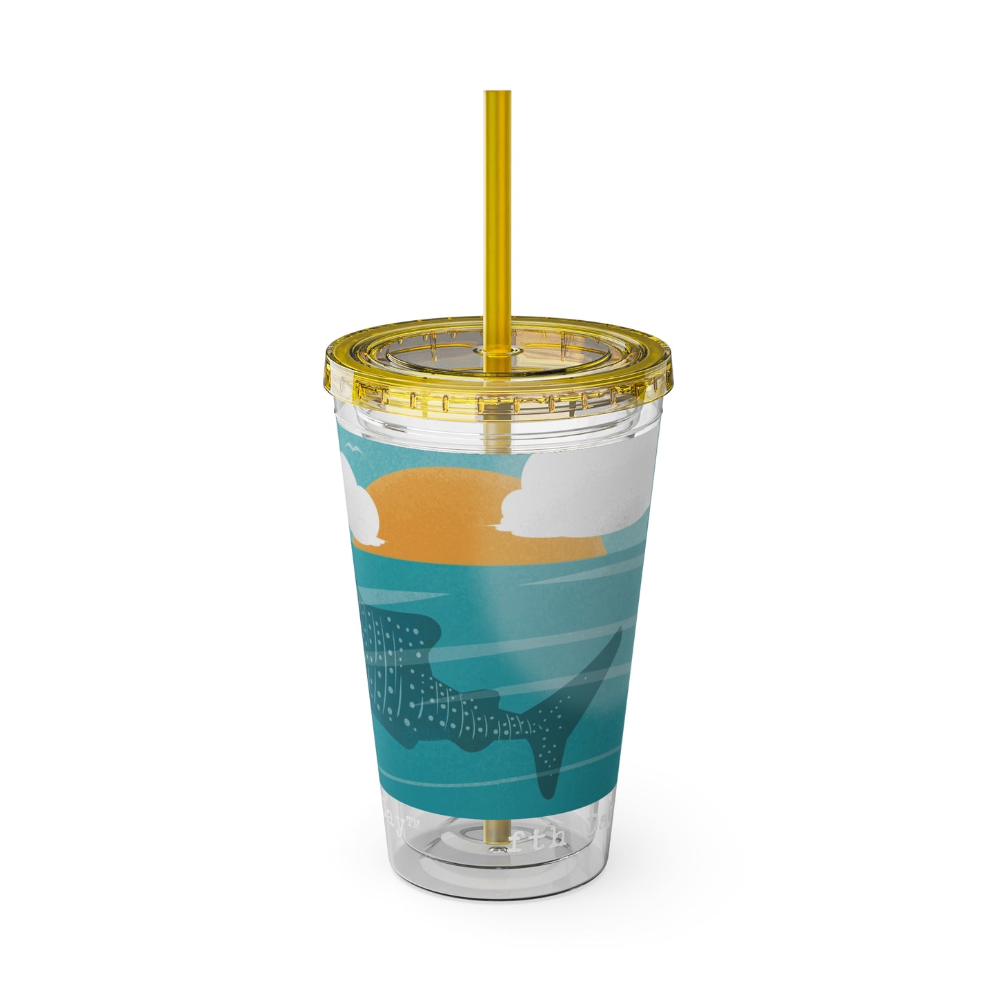 Fifth Day™ 16oz Sunsplash Tumbler with Straw - Snappy Sharks
