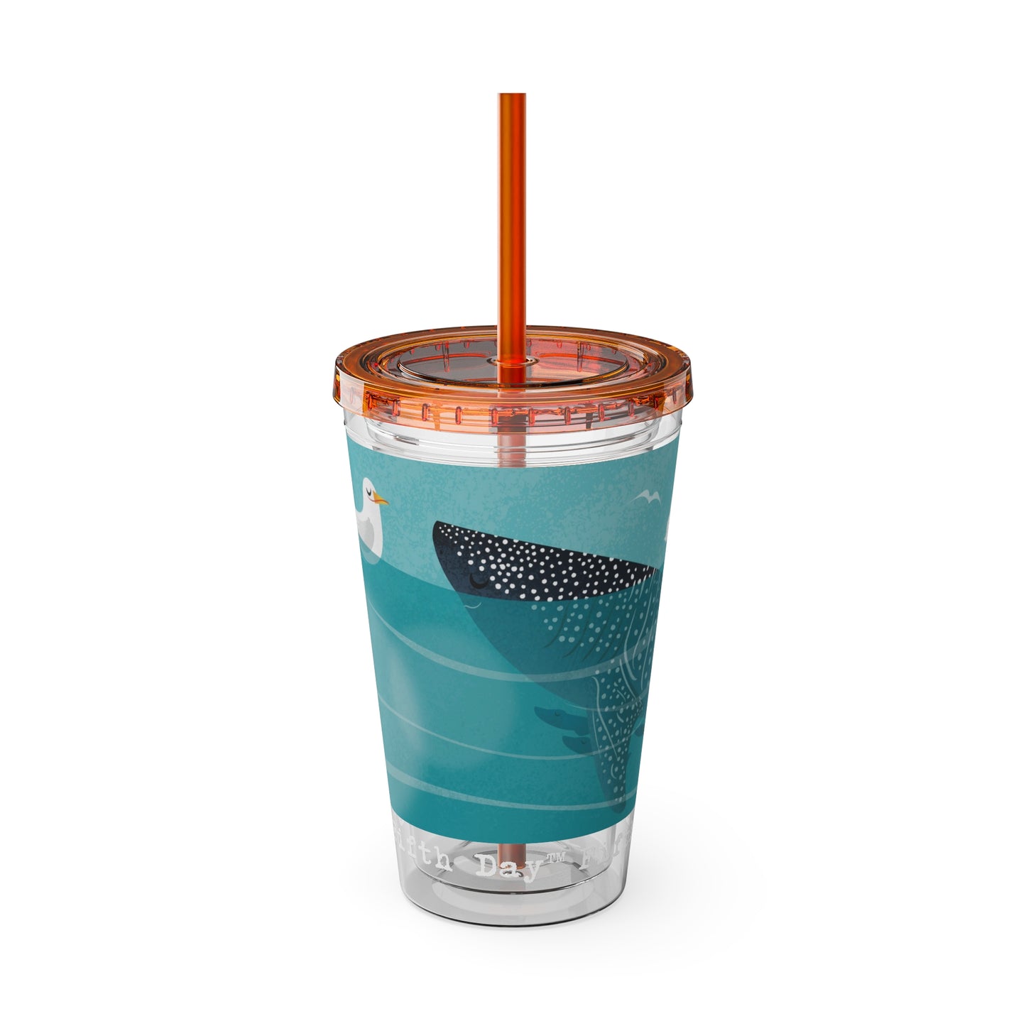 Fifth Day™ 16oz Sunsplash Tumbler with Straw - Snappy Sharks