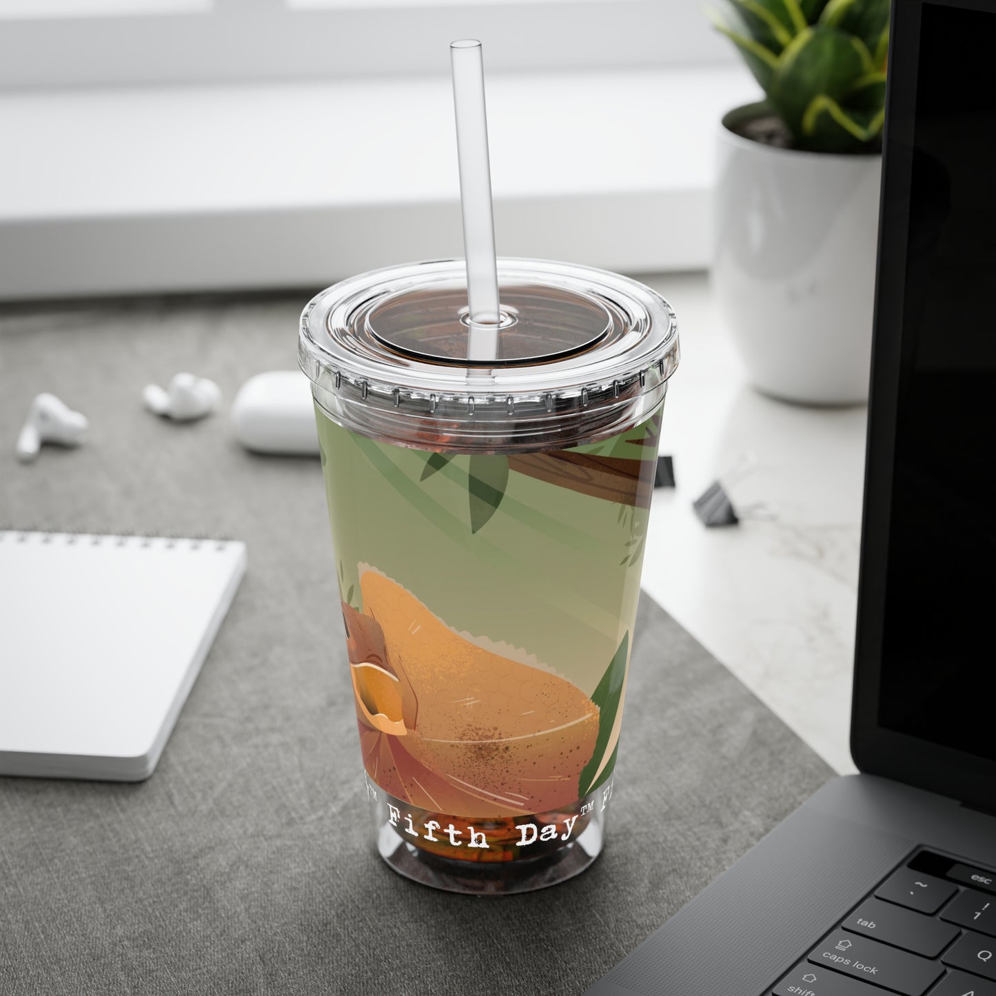 Fifth Day™ 16oz Sunsplash Tumbler with Straw - Lively Lizards