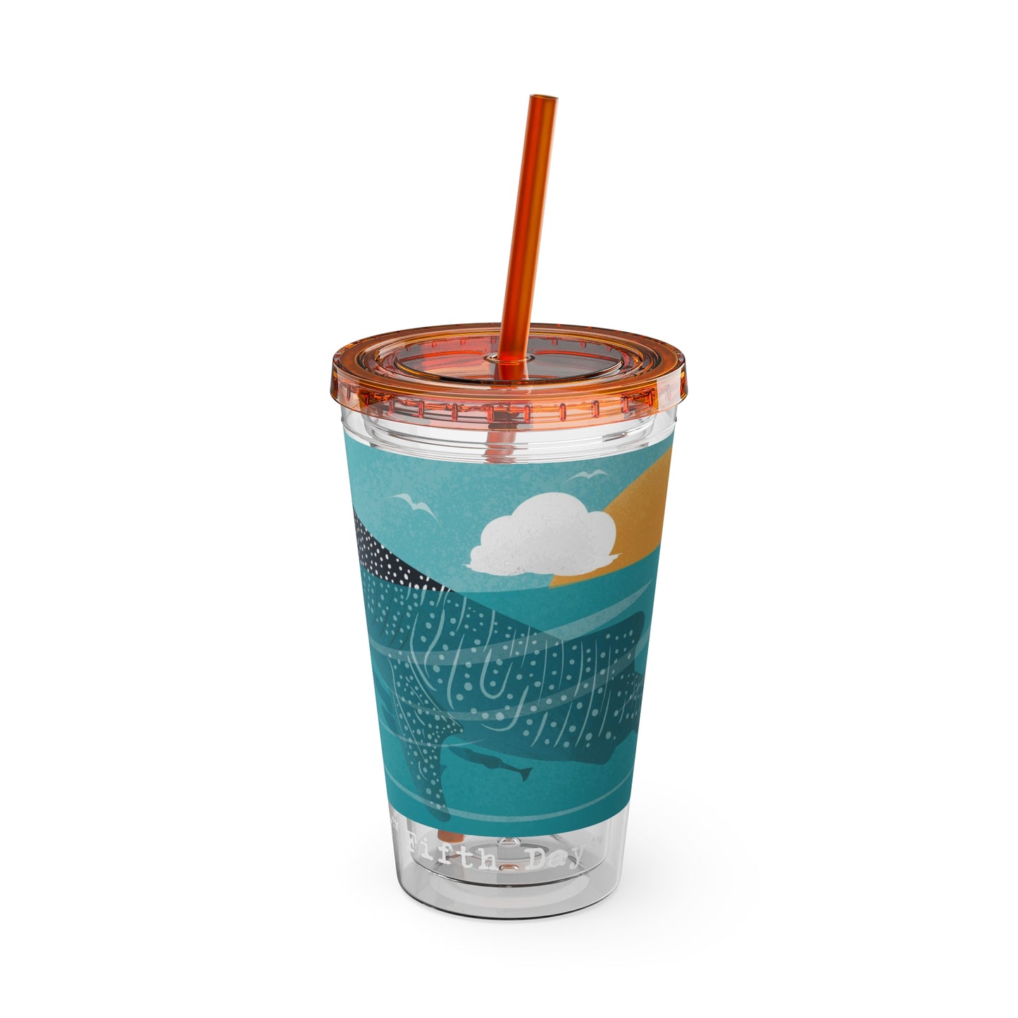 Fifth Day™ 16oz Sunsplash Tumbler with Straw - Snappy Sharks