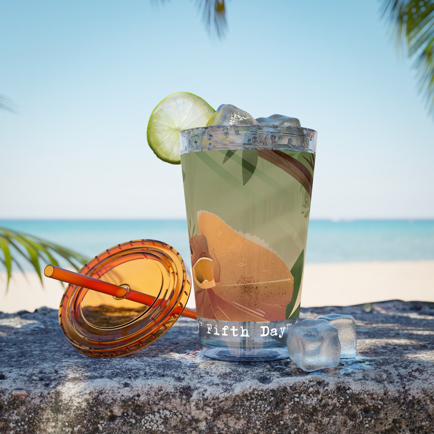 Fifth Day™ 16oz Sunsplash Tumbler with Straw - Lively Lizards