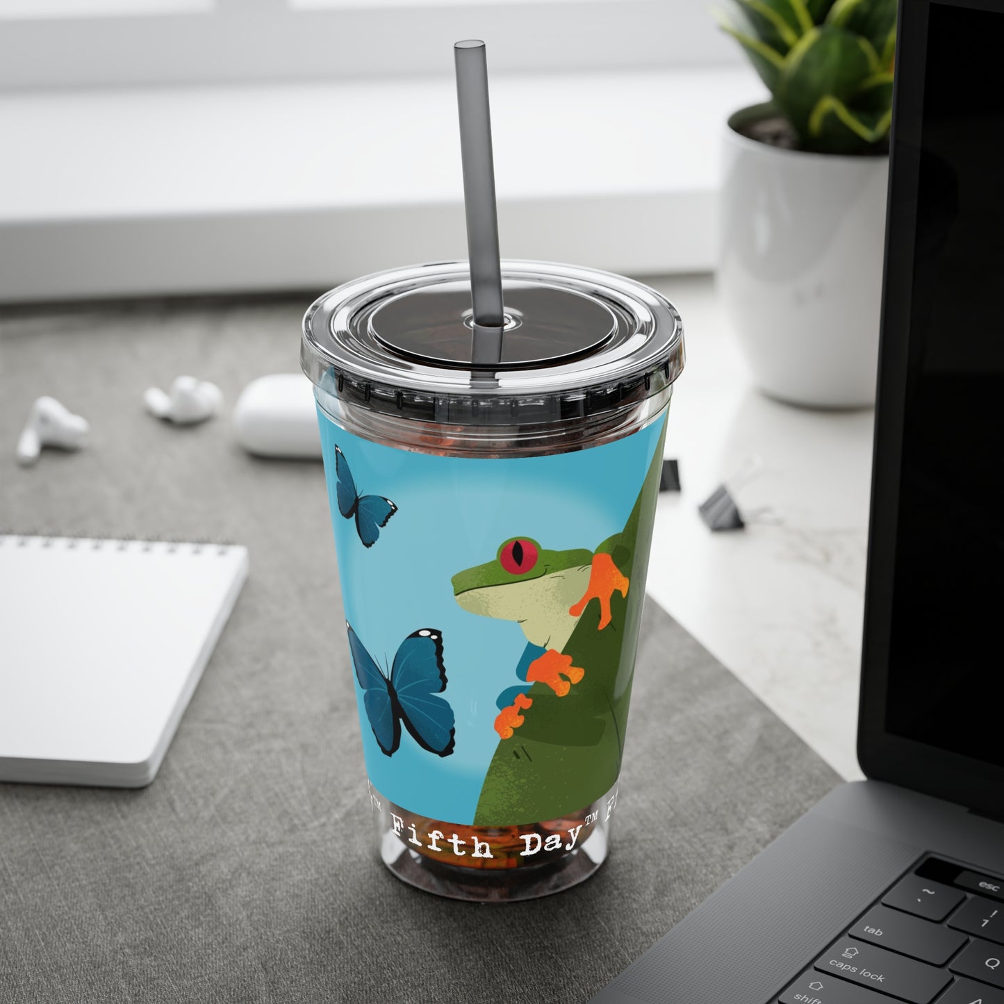 Fifth Day™ 16oz Sunsplash Tumbler with Straw - Fantastic Frogs