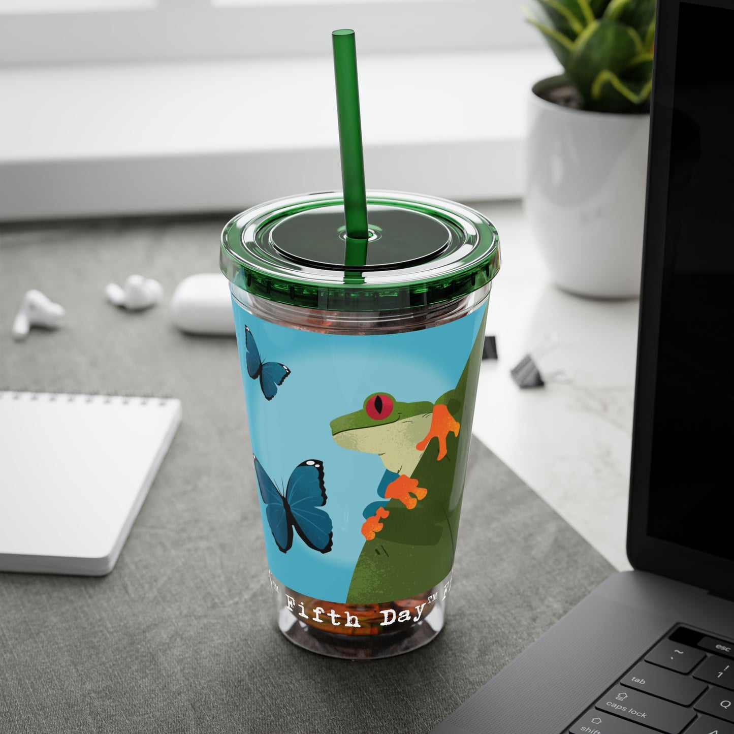 Fifth Day™ 16oz Sunsplash Tumbler with Straw - Fantastic Frogs