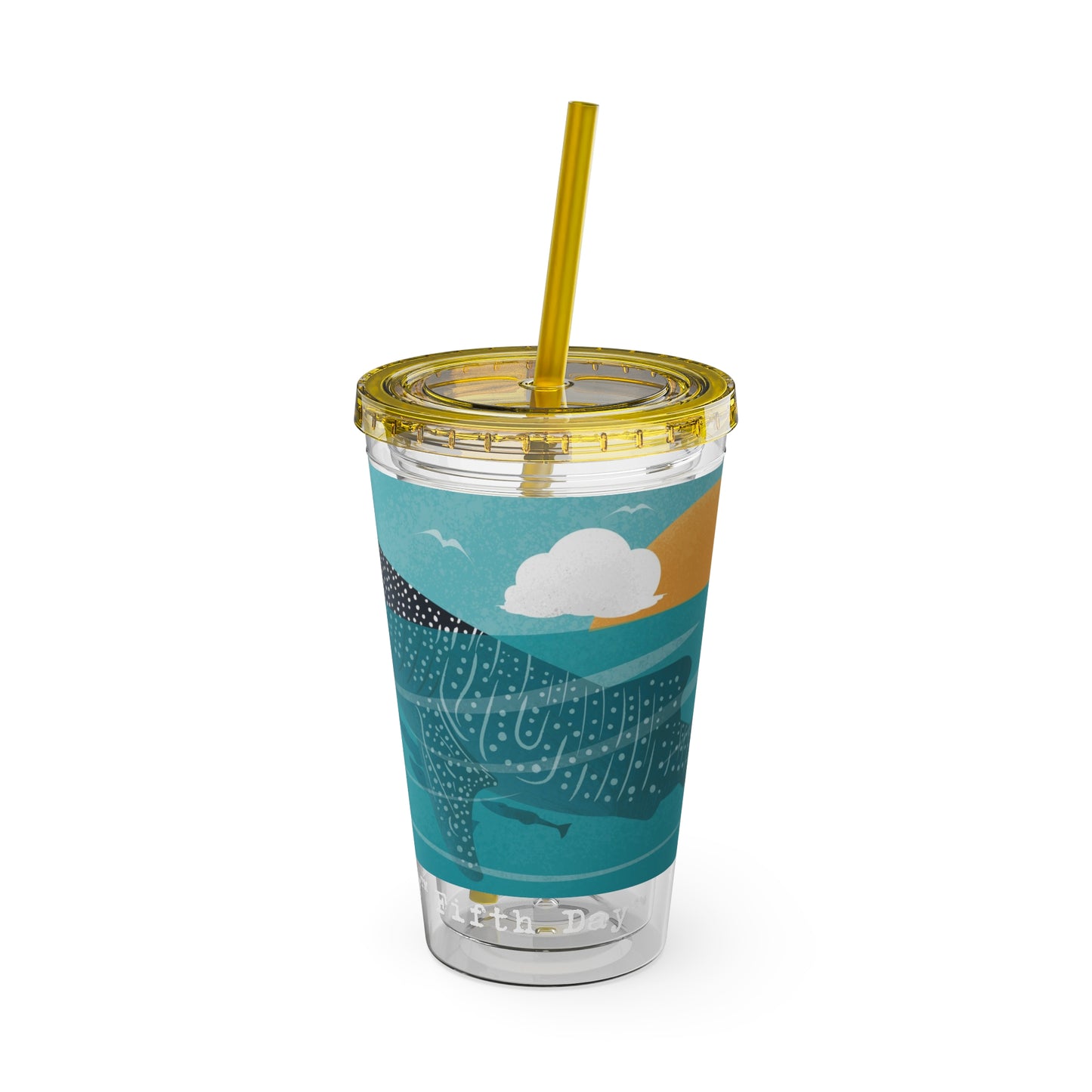 Fifth Day™ 16oz Sunsplash Tumbler with Straw - Snappy Sharks