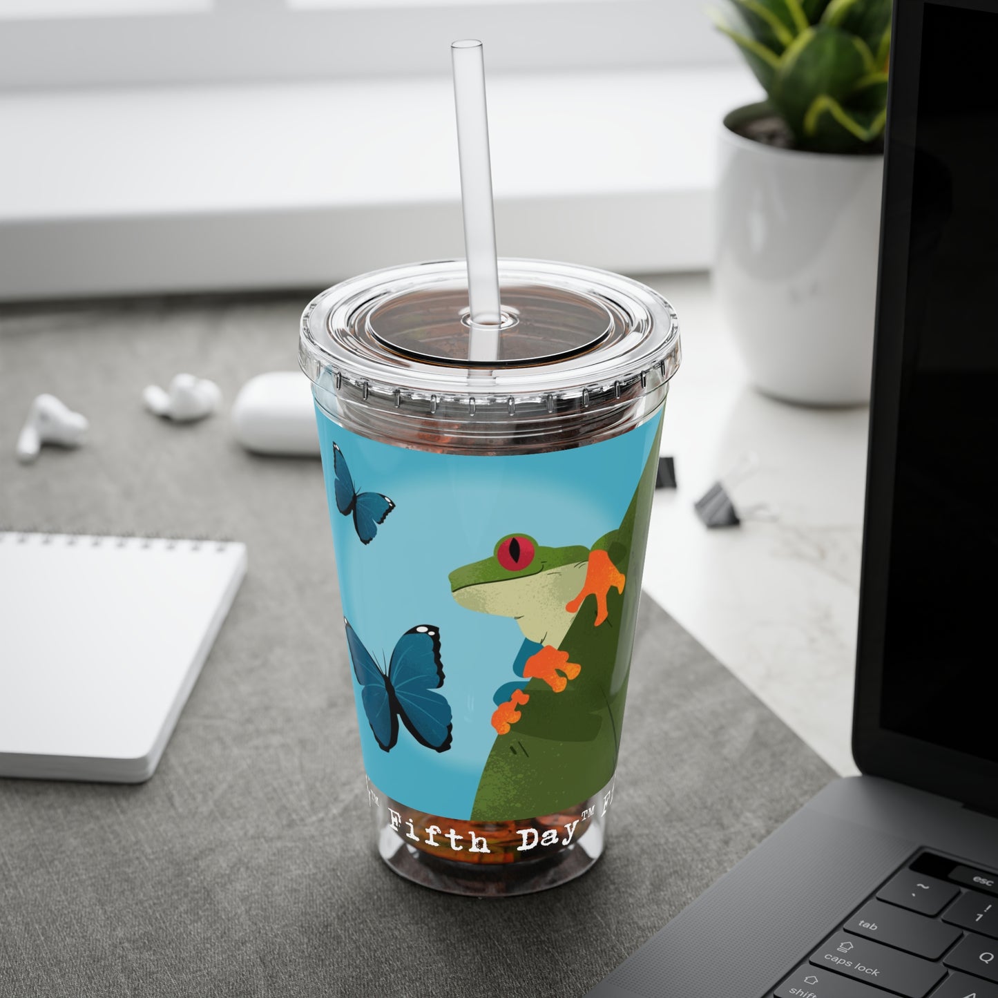 Fifth Day™ 16oz Sunsplash Tumbler with Straw - Fantastic Frogs
