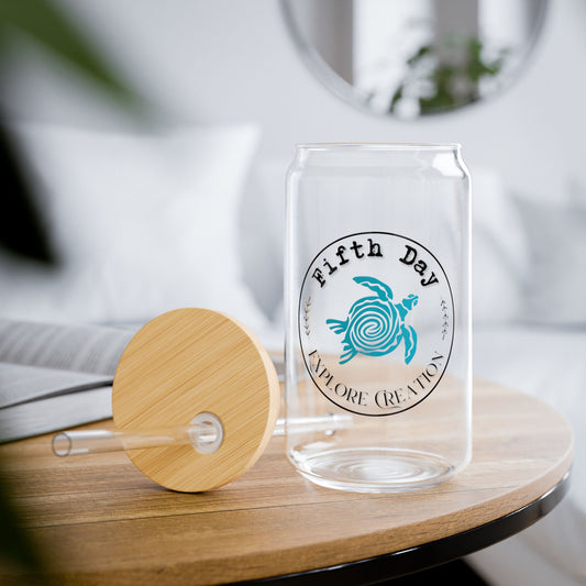 Fifth Day™ Eco-Friendly 16oz Glass with Bamboo Lid