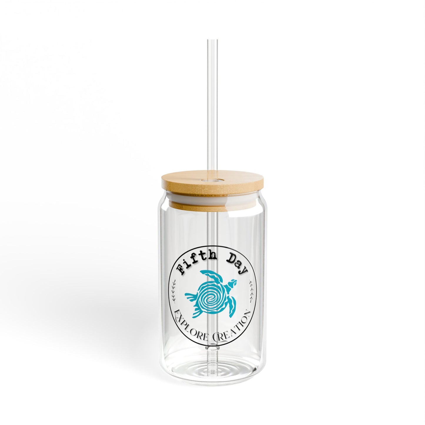 Fifth Day™ Eco-Friendly 16oz Glass with Bamboo Lid