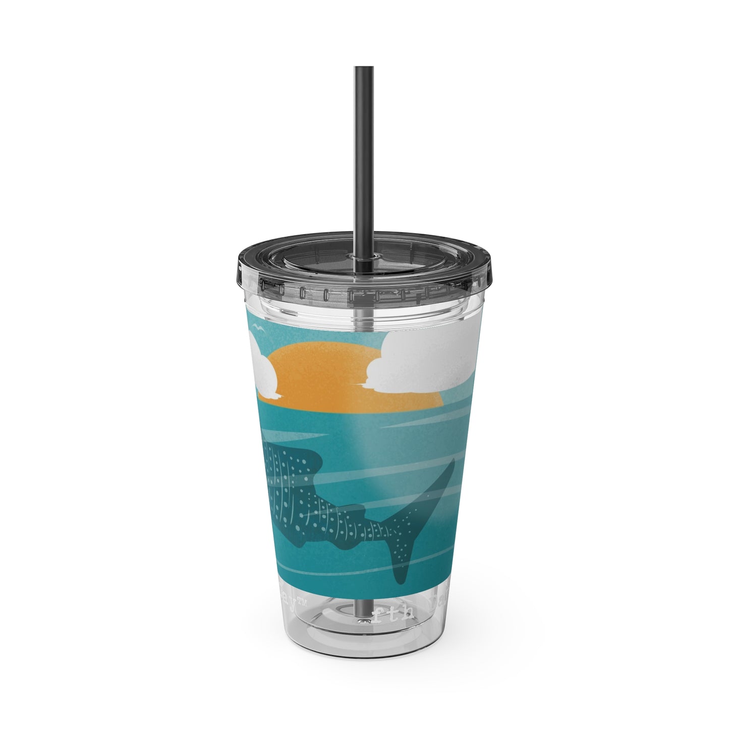 Fifth Day™ 16oz Sunsplash Tumbler with Straw - Snappy Sharks