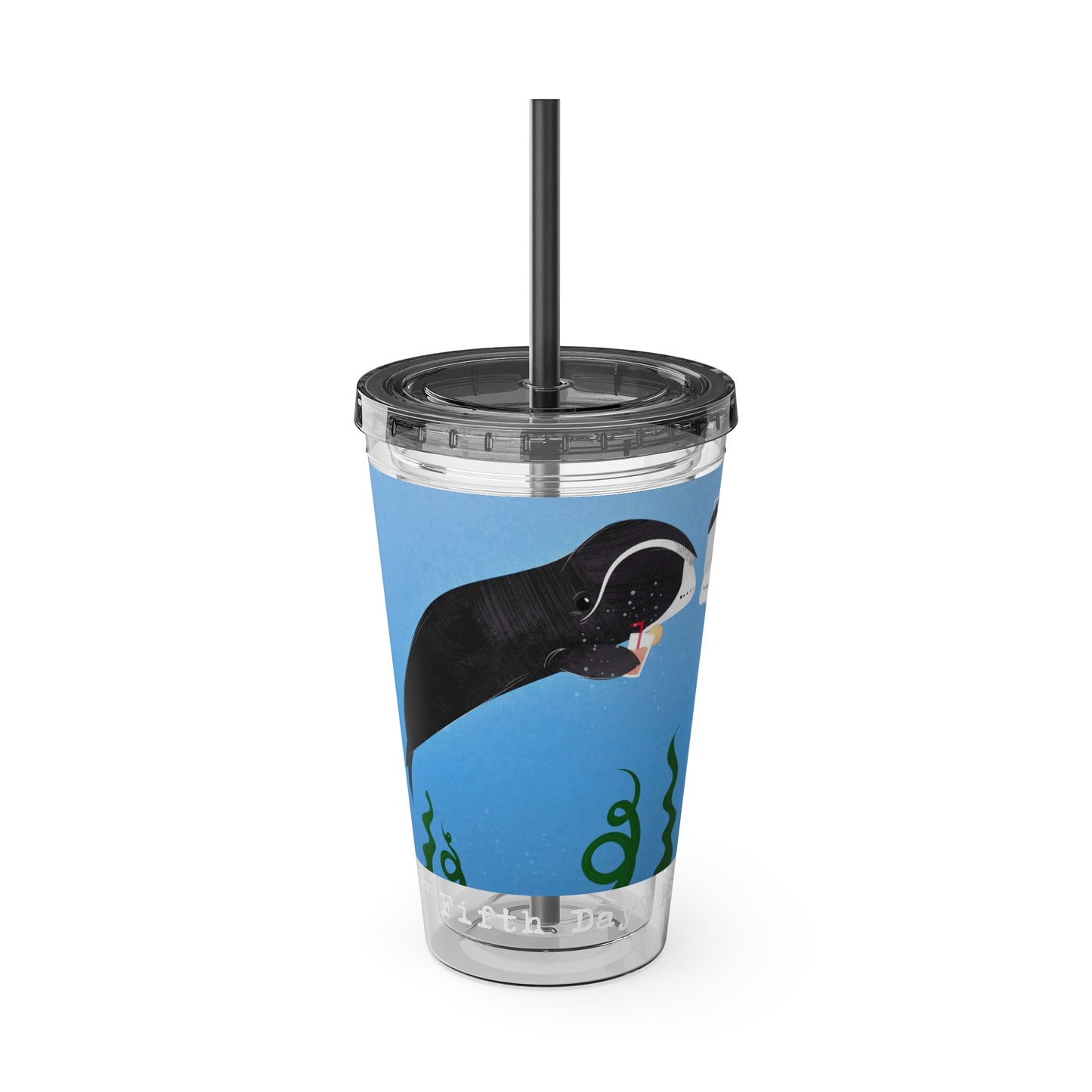 Fifth Day™ 16oz Sunsplash Tumbler with Straw - Whimsical Whales