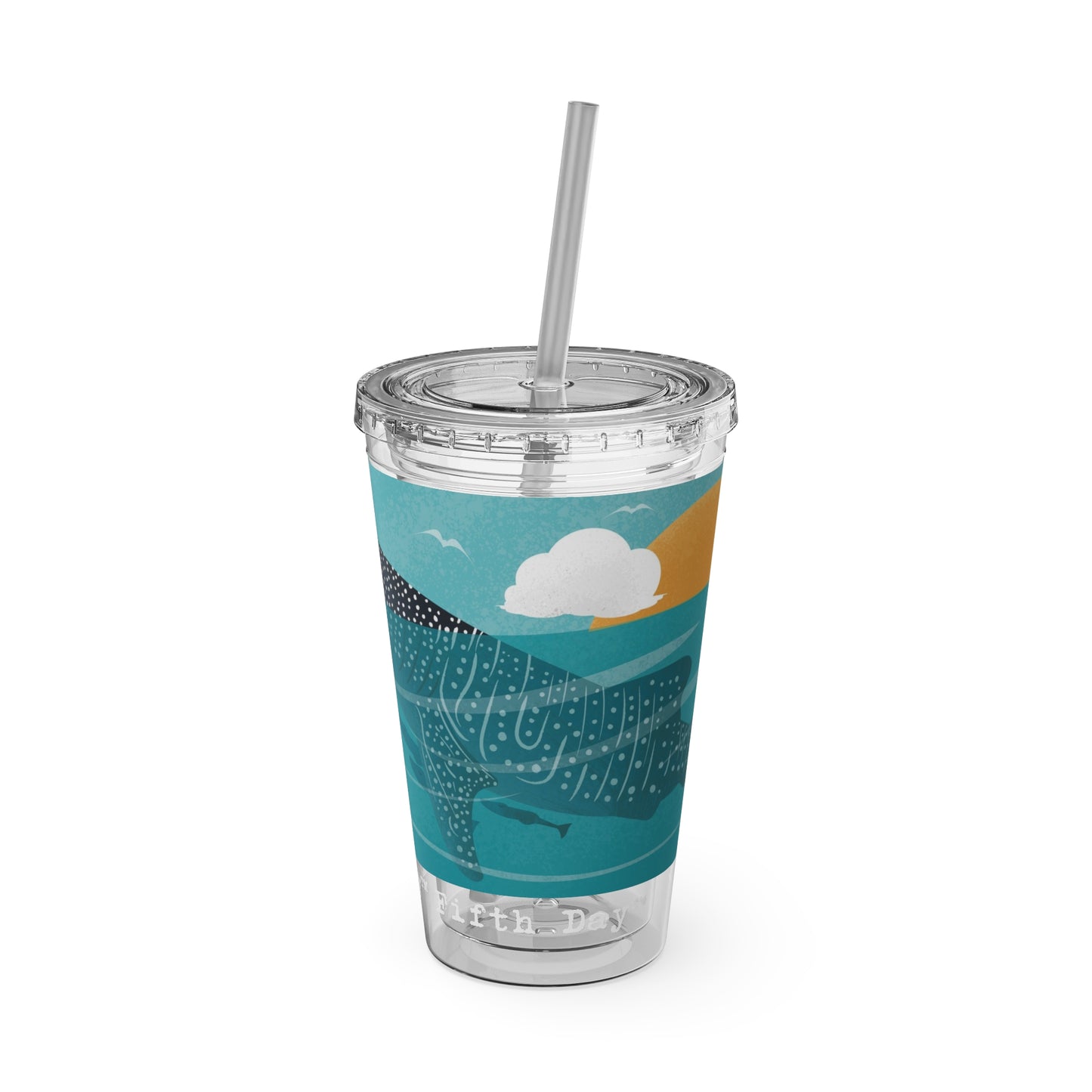 Fifth Day™ 16oz Sunsplash Tumbler with Straw - Snappy Sharks